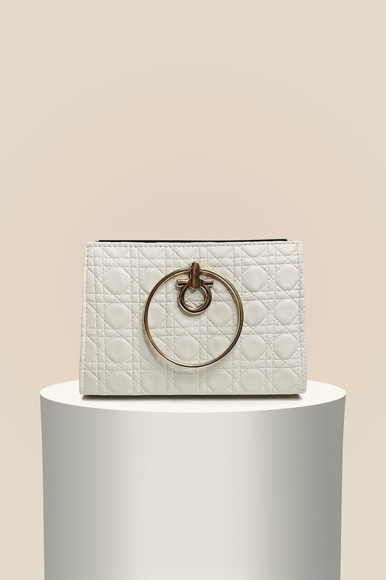 Off White Quilted Charm Bag kevincollin.com