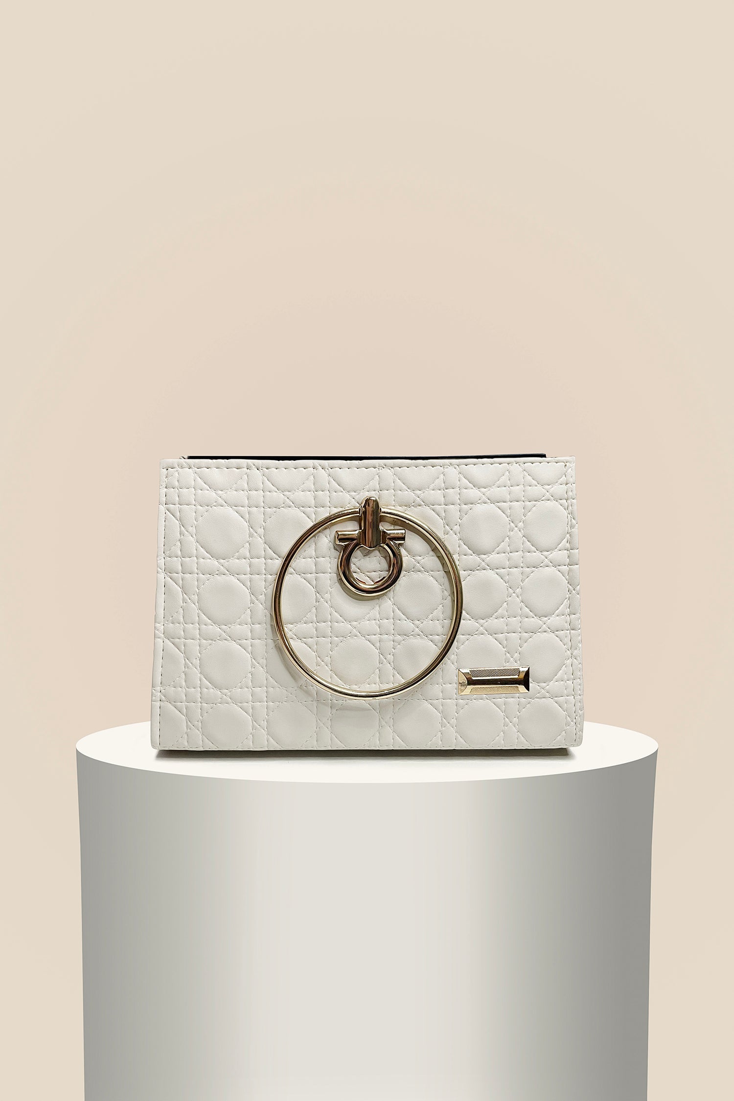 Off White Quilted Charm Bag kevincollin.com