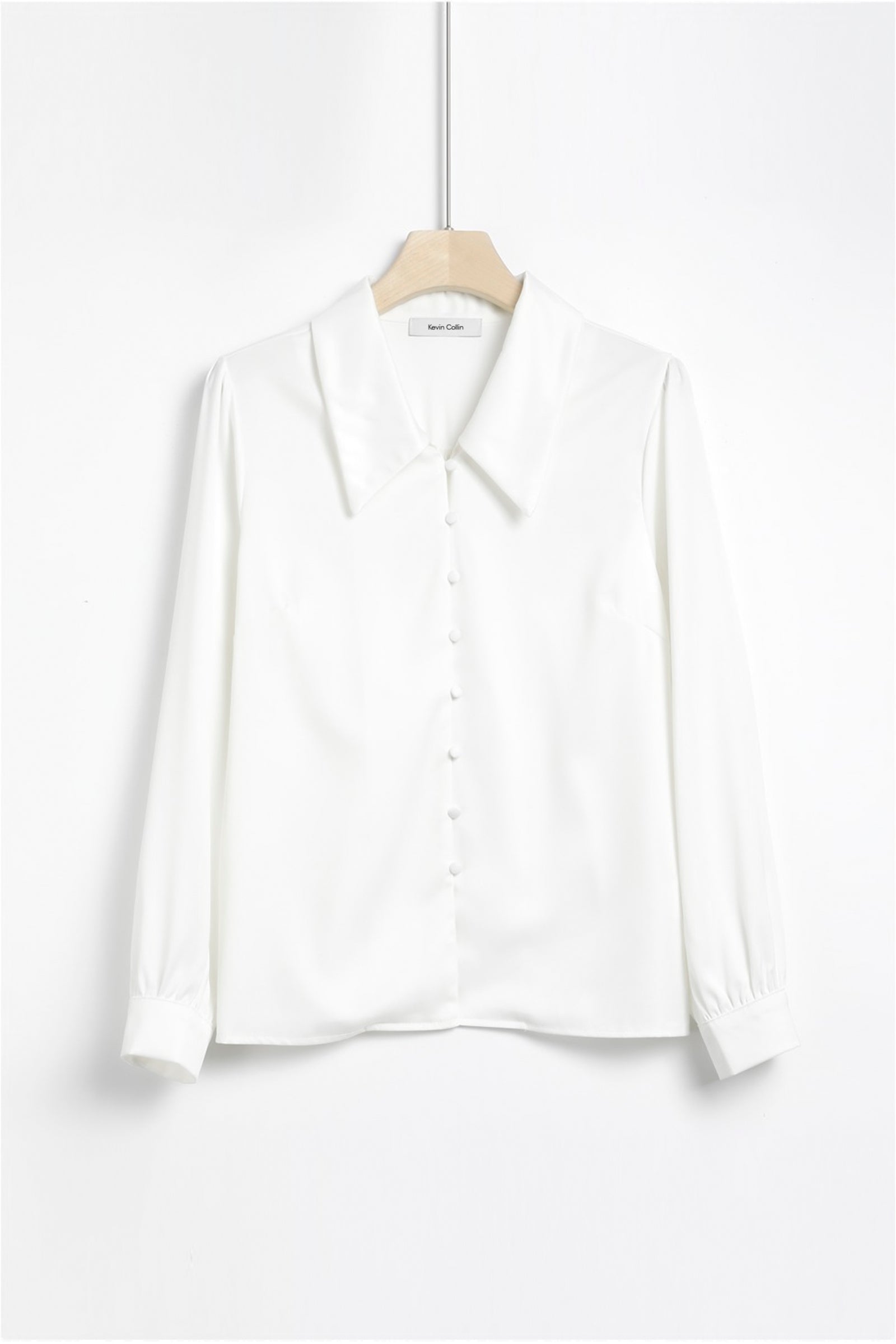 Women White Collar Blouse | Japanese Satin Silk Shirt | Elegant Design ...