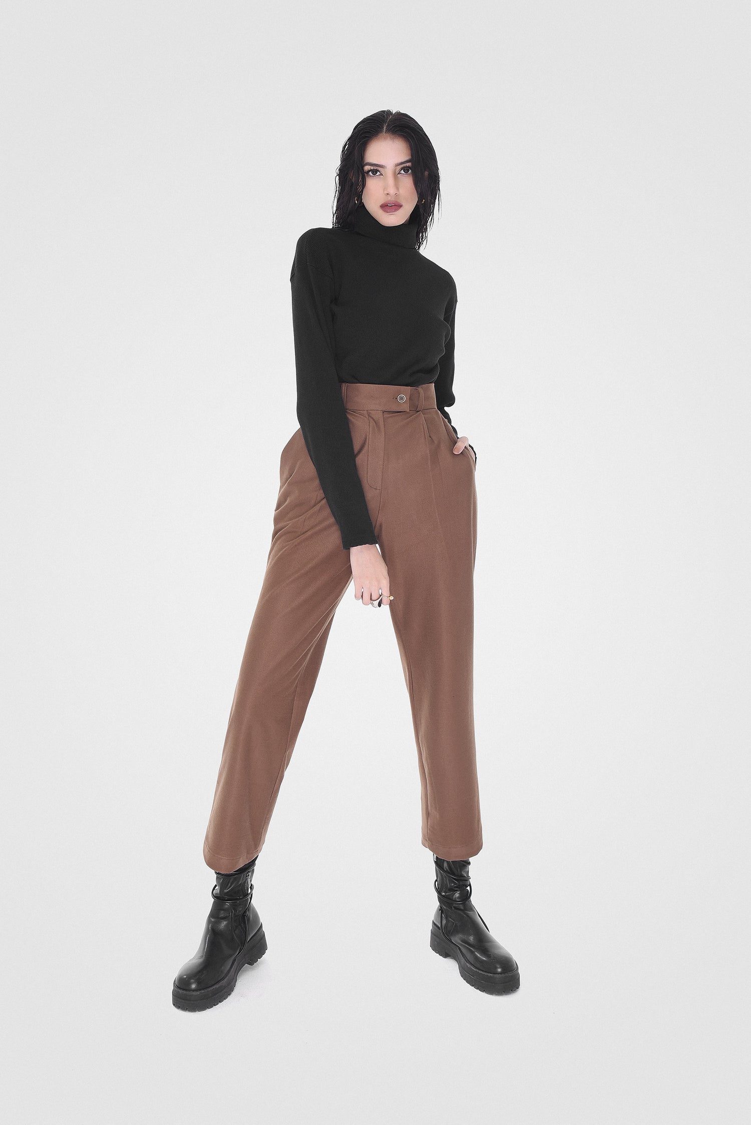 Brown Stretchable Pants kevincollin.com