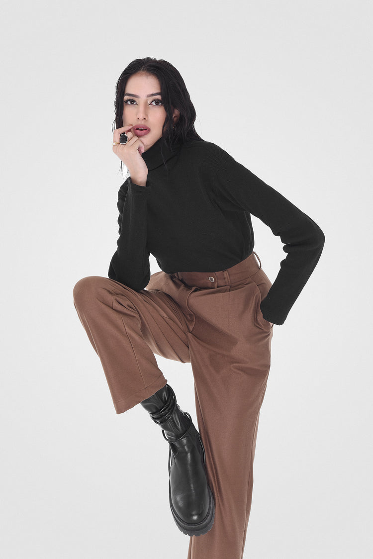 Brown Stretchable Pants kevincollin.com