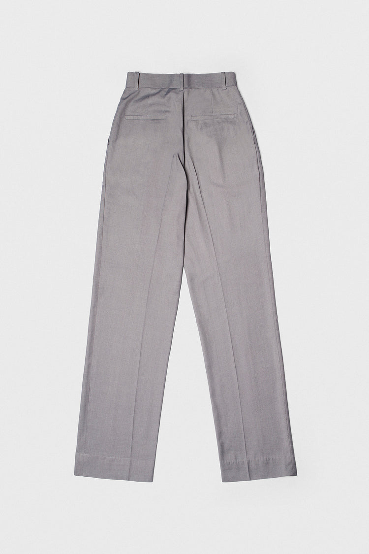 Steel Blue High Waisted Wide Leg Trousers kevincollin.com