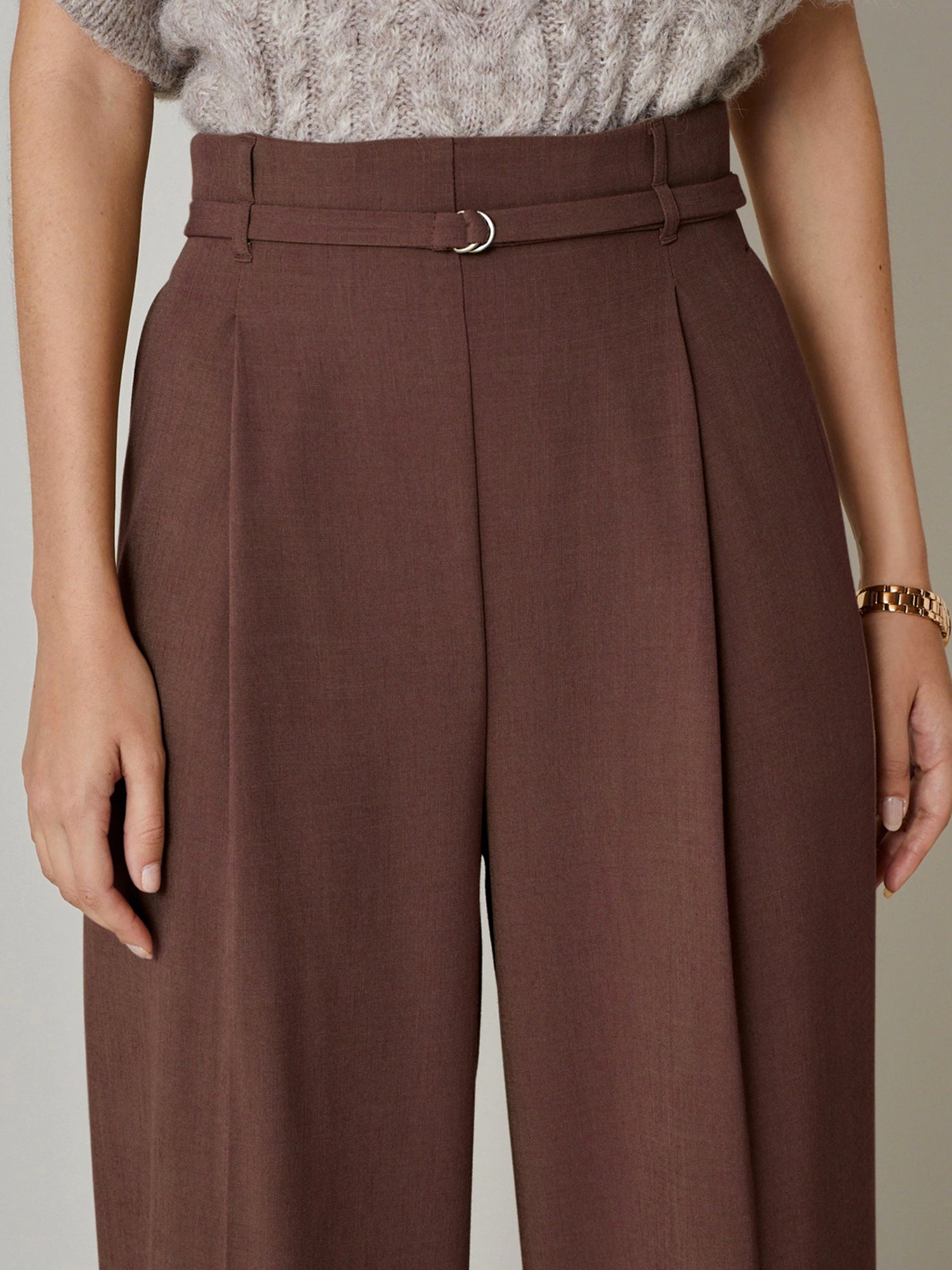 Belted Wide Leg Trousers kevincollin.com